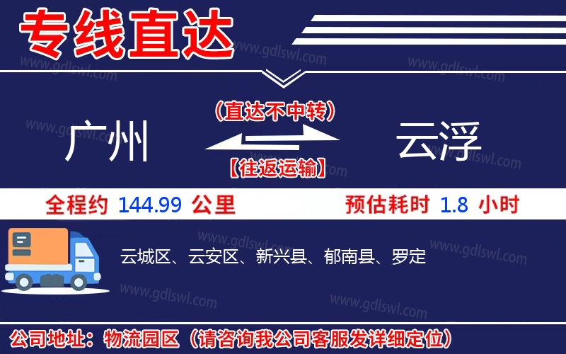 廣州到云浮物流公司