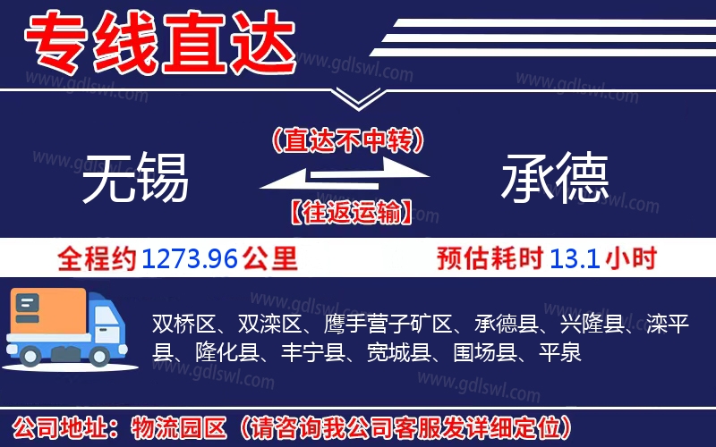 無(wú)錫到承德物流公司